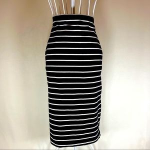Striped Slit Skirt